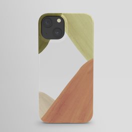 Abstract terracotta and green shapes iPhone Case