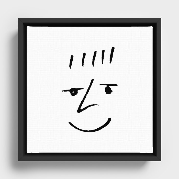 Happy Face - Black Framed Canvas