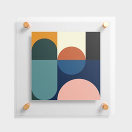 Bauhaus Geometric Summer Sunset Floating Acrylic Print