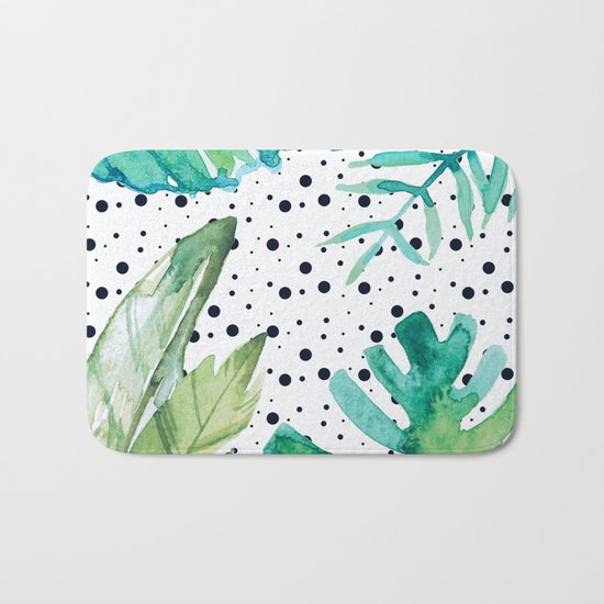 Botanic polka dots Bath Mat