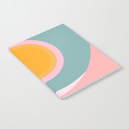 Overflow - Colourful Minimalistic Retro Style Double Wave Sunset II Notebook