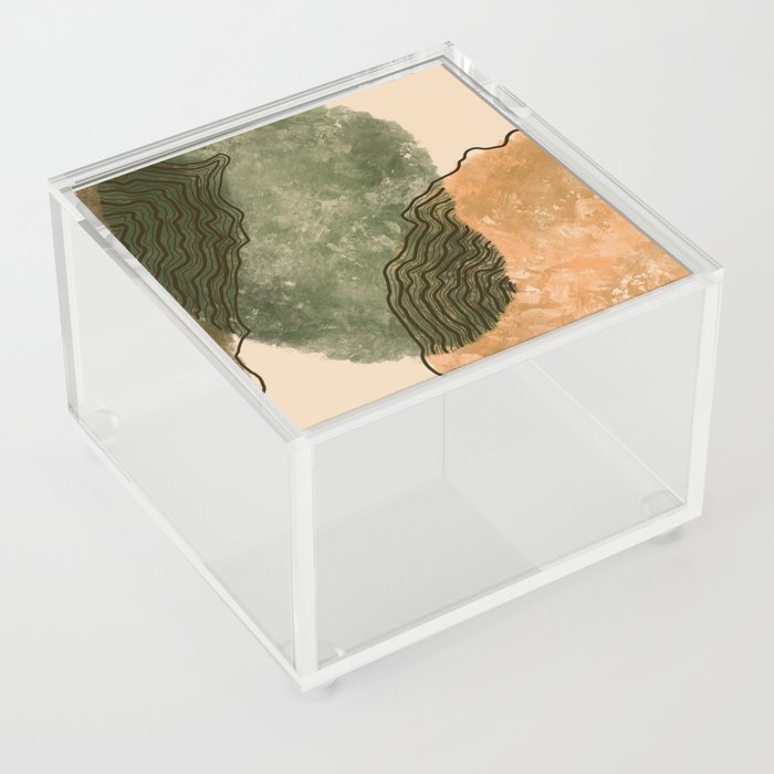 Abstract Neutral Geode Art Print Acrylic Box