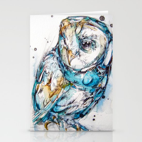 The Sea Glass Owl Stationery Cards