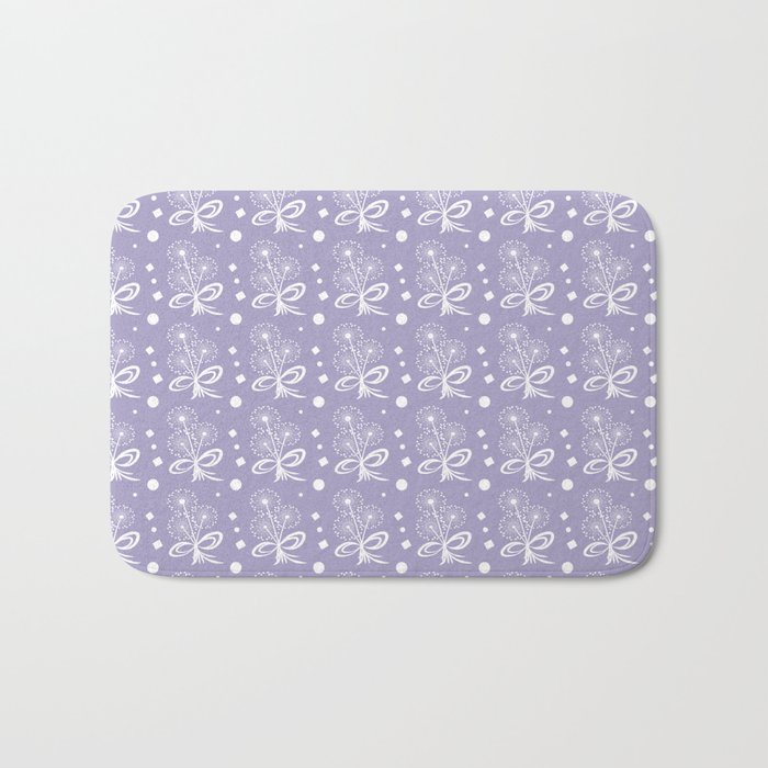 Purple and white flower pattern Bath Mat