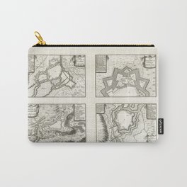 Maps of Verdun, Nancy, Clermont-Ferrand and Marsal, ca. 1702, anonymous, 1702 - 1703 Carry-All Pouch | Old, Europe, Australia, Ancient, Earth, Grunge, Photo, Dirty, Illustration, Background 