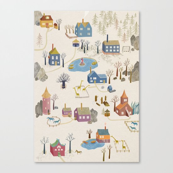 Little Village Canvas Print