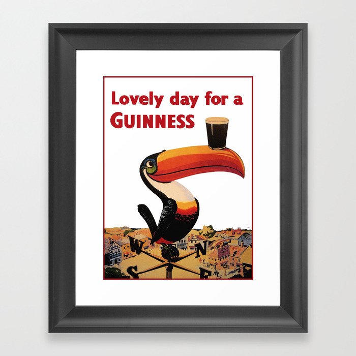 Advertising Vintage Poster - Lovely Day for a Guinness - Beer - Drinks Advertising Vintage Poster Framed Art Print