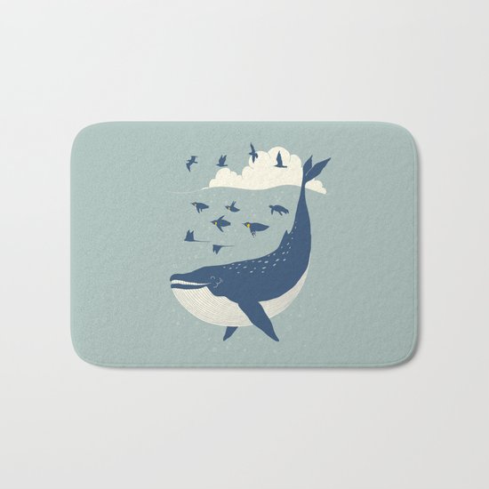 Fly in the sea Bath Mat