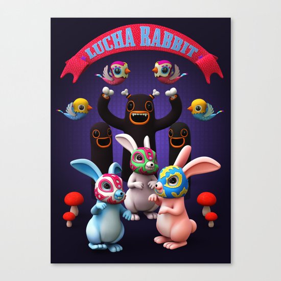 Lucha Rabbit Canvas Print