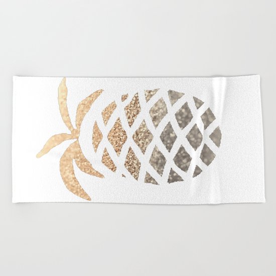 GOLD PINEAPPLE Beach Towel