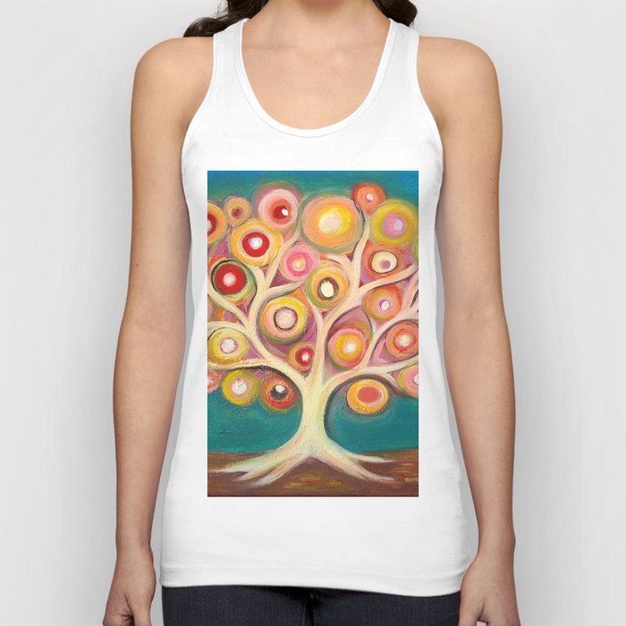 Tree of life with colorful abstract circles Tank Top