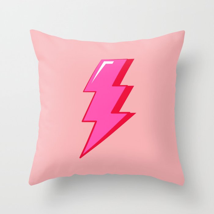 Lightning Bolt Art Aesthetic Throw Pillow