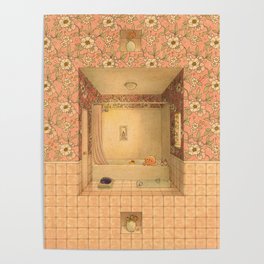 Bath in Pink Poster