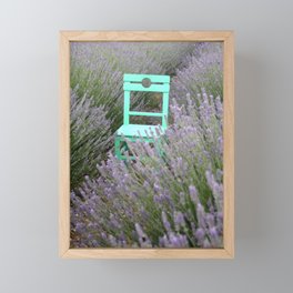 Green Chair In A Lavender Field Photograph Framed Mini Art Print