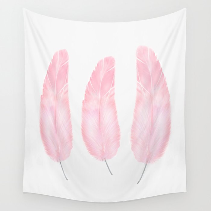 Flamingo Feathers Wall Tapestry