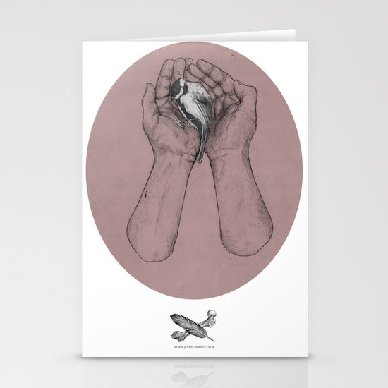 Hes got the whole bird in his hands Stationery Cards