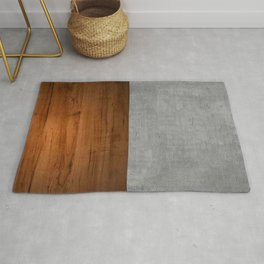 Concrete x Rustic Wood Two Tone Rug