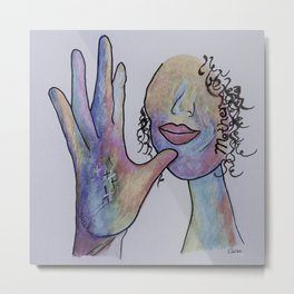 ASL Mother in Denim Coloring Metal Print