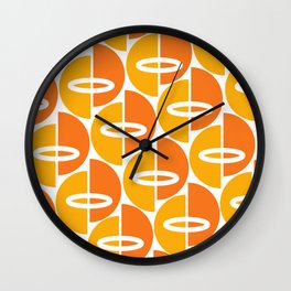 Mid Century Modern Orange Gold Wall Clock