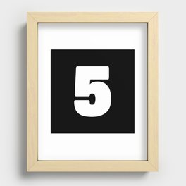 5 (White & Black Number) Recessed Framed Print