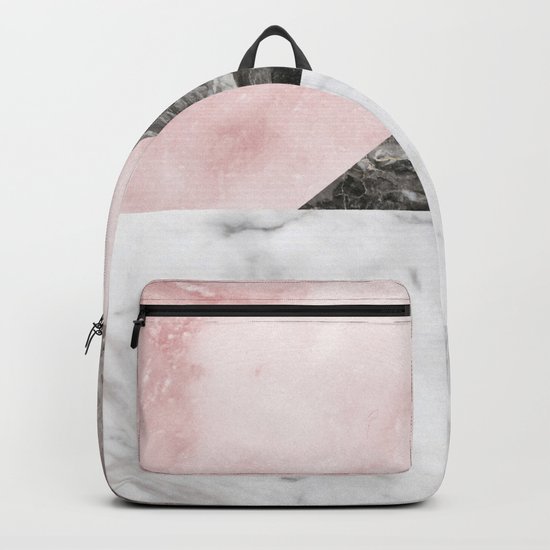 Smokey marble blend - pink and grey stone Backpack
