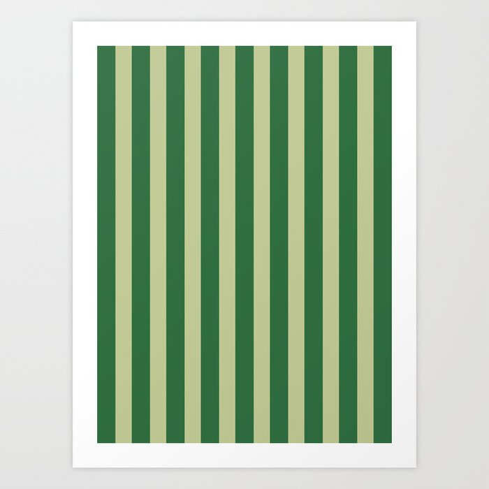Green Stripe pattern Art Print