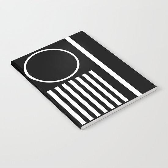 Retro Marble 2 - Abstract, geometric, black and white, bold, modern design Notebook