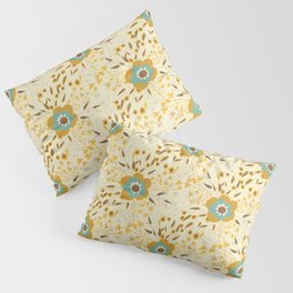 Retro Flower Cottage Ivory Pillow Sham