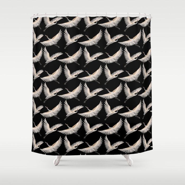 delicate japanese cranes pattern Shower Curtain