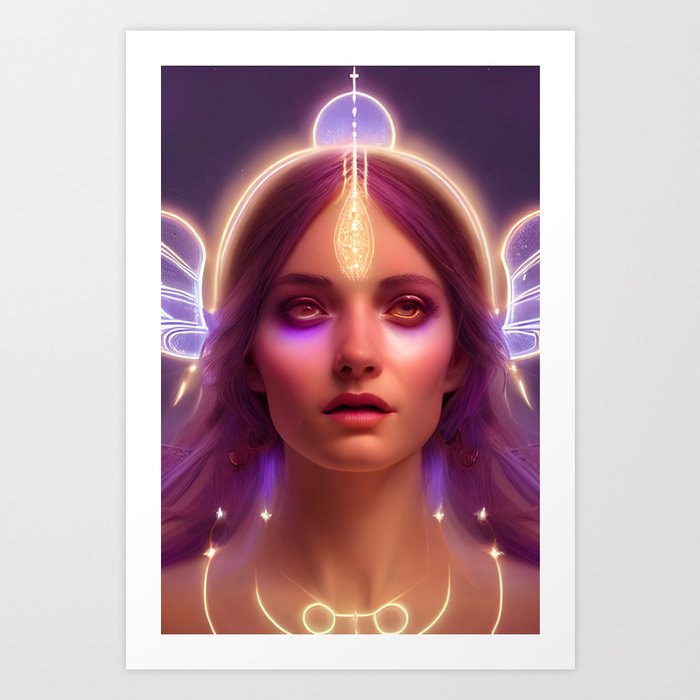 Purple Haze - Goddess of Light Digital Fantasy Artwork Art Print on Society6