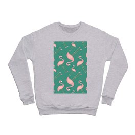 Summer Flamingoes Pattern Crewneck Sweatshirt
