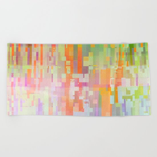 colorful rain Beach Towel