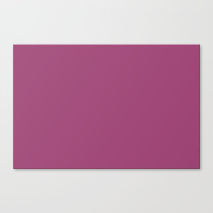 Magenta Haze Solid Color Popular Hues Patternless Shades of Magenta Collection Hex #9f4576 Canvas Print