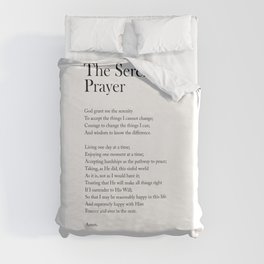 The Serenity Prayer - Reinhold Niebuhr Poem - Literature - Typography Print 1 Duvet Cover
