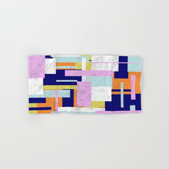 Pale Geometry - Abstract, textured, artwork Hand & Bath Towel