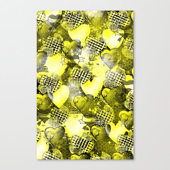 Light Bulb Hearts Series (yellow) Canvas Print