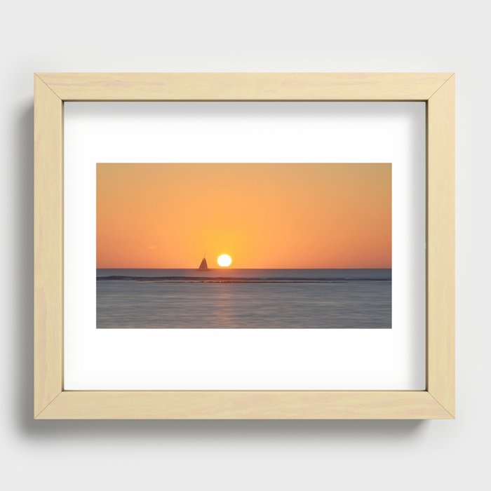 Maurice island sunset Recessed Framed Print