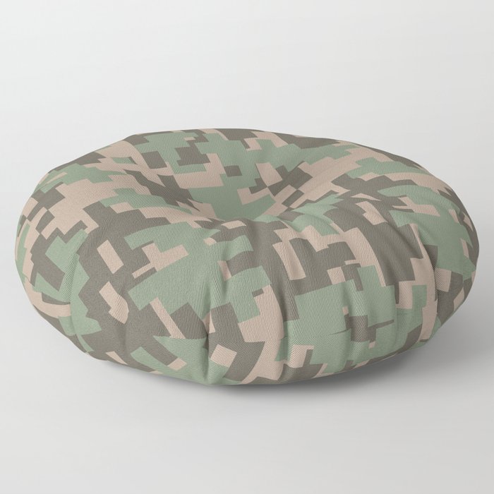 Army Camouflage Digital Pattern Floor Pillow