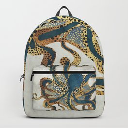 Underwater Dream VI Backpack | Contemporary, Marine, Sea, Copper, Digital, Nature, Graphicdesign, Abstract, Animal, Blue 