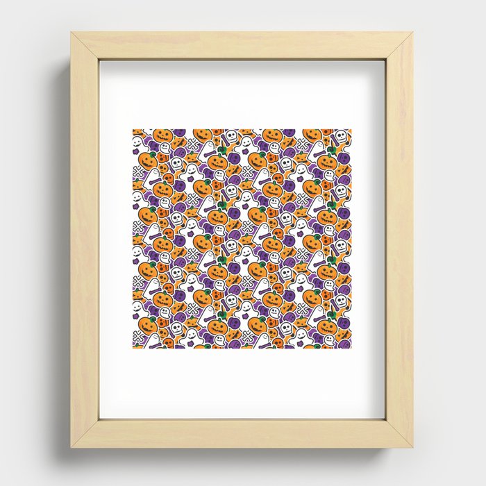 Halloween Pattern Recessed Framed Print