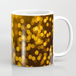 Gold Glitter Sparkle Bokeh Blurred Lights Shimmer Shiny Dots Spots Circles Out Of Focus Coffee Mug