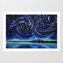 Starry Night in Cleveland Art Print