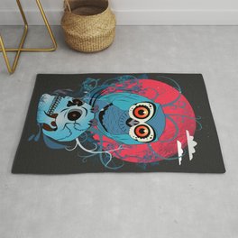 scary Owl  Rug | Contemporary, Cool, Funny, Minimal, Scary, Animalslovers, Gothic, Owl, Graphicdesign, Beautifulanimals 