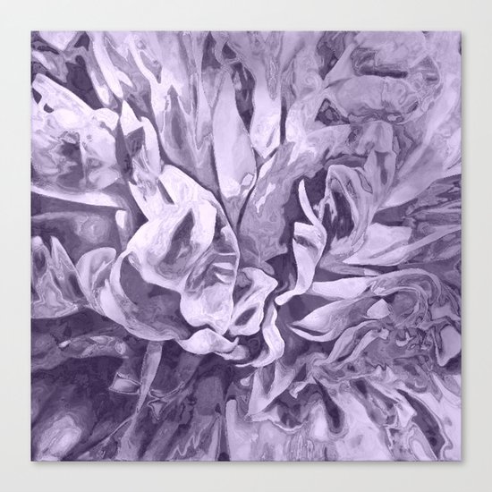 Painted Peony Sepia Lavender Canvas Print