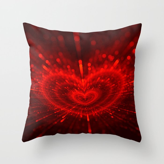 Cupid's Arrows | Valentines Day | Love Red Black Heart Texture Pattern Throw Pillow