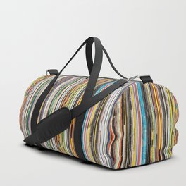 Vintage Used Vinyl Rock Record Collection Abstract Stripes Duffle Bag