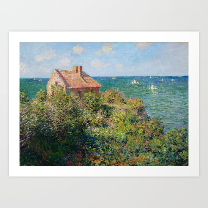 Fisherman's Cottage on the Cliffs at Varengeville Claude Monet Art Print