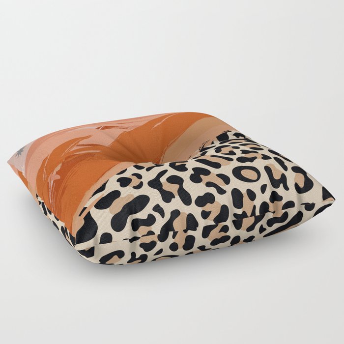 Grapes and cheetah slices - Boho Chic Collage Floor Pillow