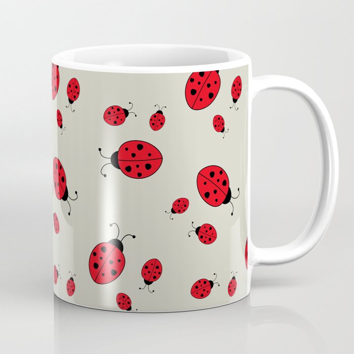 Ladybugs-Beige+Red Coffee Mug