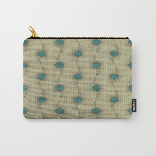 Teal Turquoise Circles Pattern Modern Abstract Carry-All Pouch